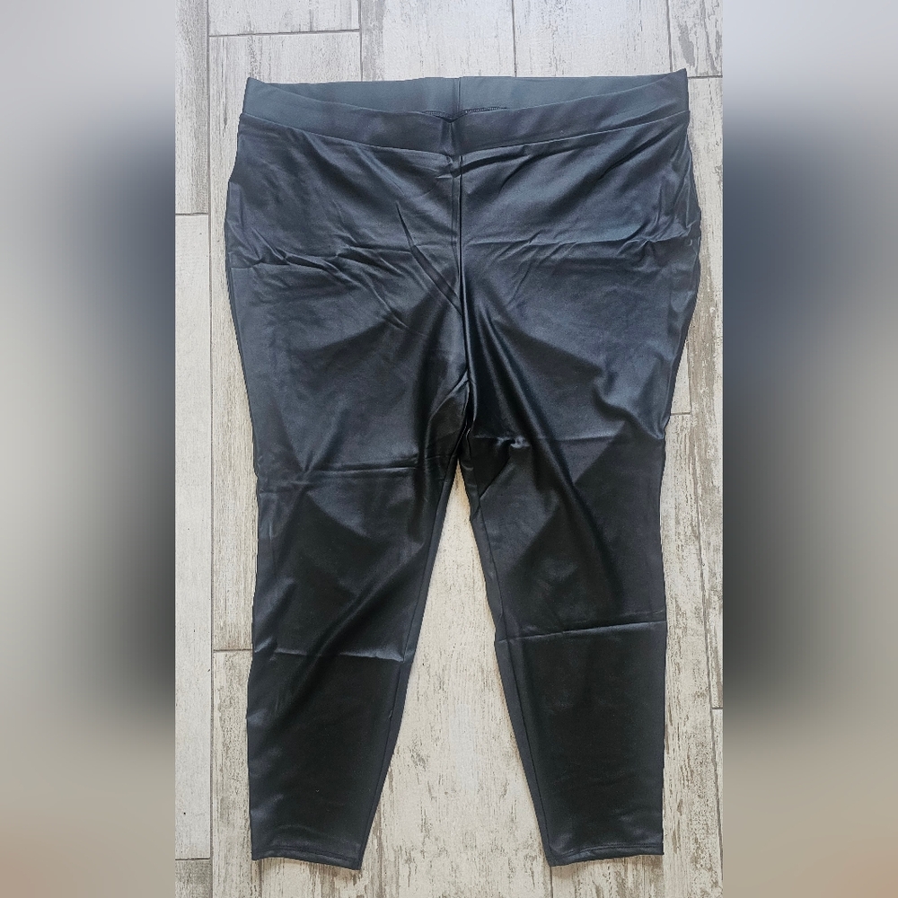 Torrid Black Faux Leather Leggings Moto 4X